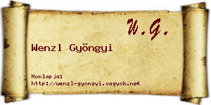 Wenzl Gyöngyi névjegykártya